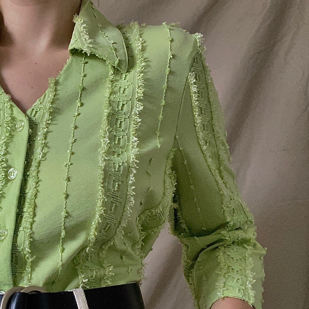VINTAGE chartreuse top (80's)